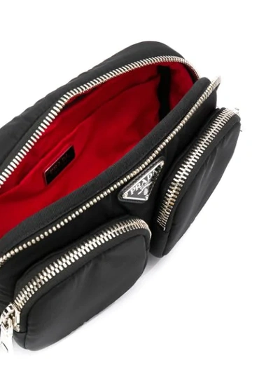Shop Prada Zip-up Front Pocket Belt Bag In Black