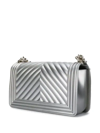 Marc Ellis Foldover Top Chain Crossbody Bag In Silver
