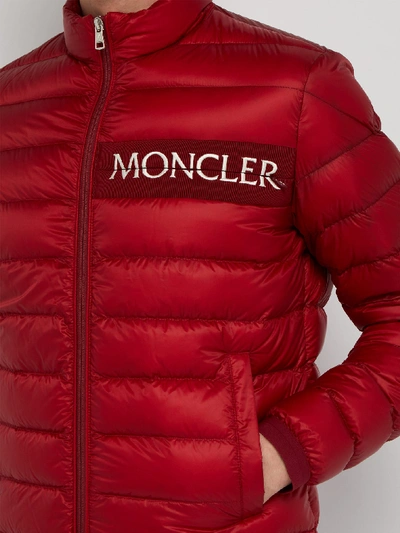 Moncler Neveu Logo-embroidered Quilted-down Jacket In Red | ModeSens