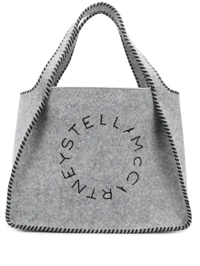 Shop Stella Mccartney Stella Logo Tote In Grey
