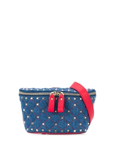 Shop Valentino Rockstud Belt Bag In Blue