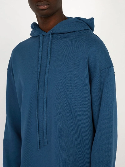 Raf Simons Cotton Hoodie With Detachable Sleeves In Blue | ModeSens