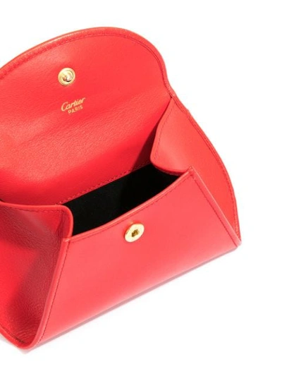 Pre-owned Cartier Panther Logo Belt Bag In Red