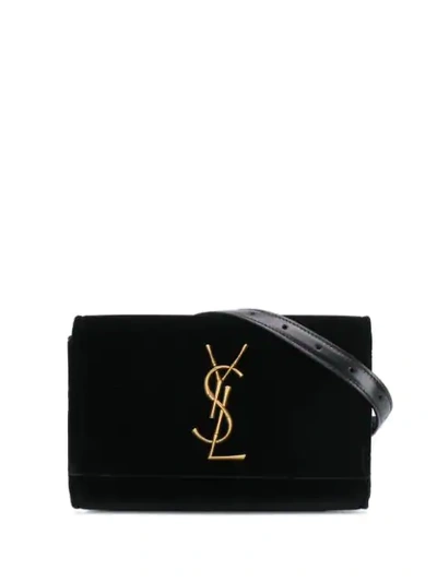 Shop Saint Laurent Logo Belt Bag In Black