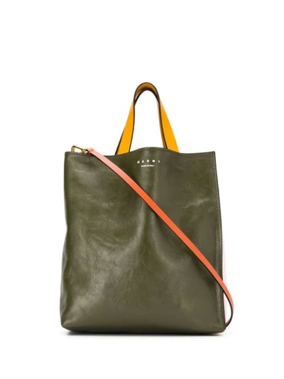 Shop Marni Museo Soft Tote Bag In Green