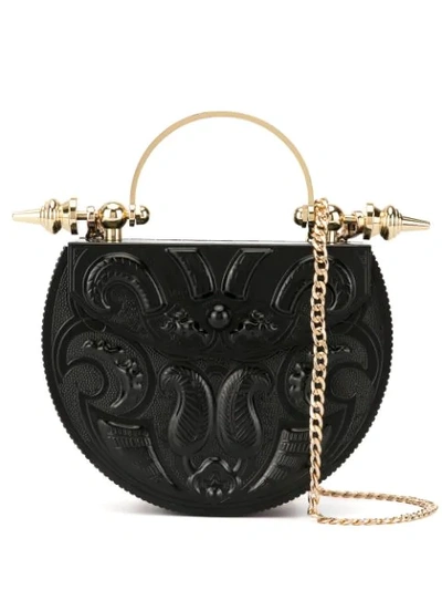 Shop Okhtein Mini Audiere Oval Buckle Bag In Black