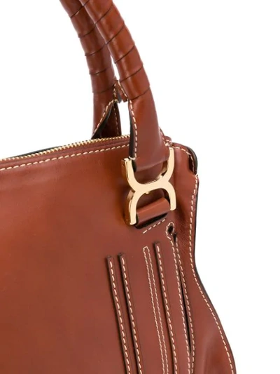 Shop Chloé Marcie Tote In Brown