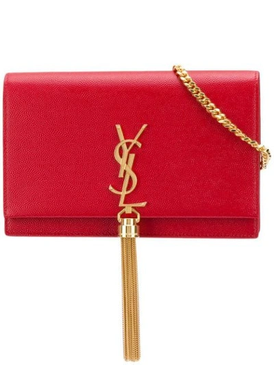 Shop Saint Laurent Small Kate Crossbody Bag In Red
