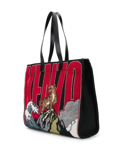 Shop Kenzo Tiger Mountain Tote In Multicolore