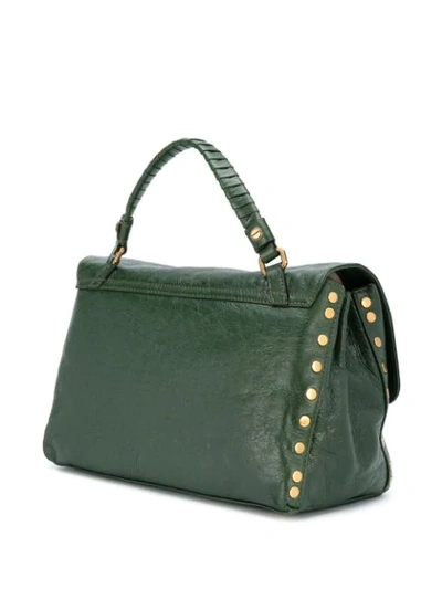 Shop Zanellato Leather Stud Detail Tote - Green