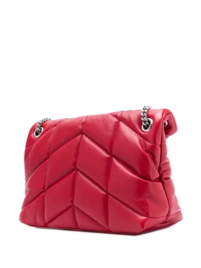 Shop Saint Laurent Small Loulou Quilted Shoulder Bag In Red