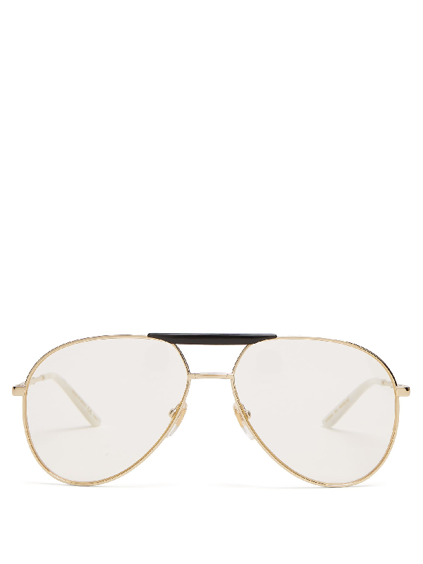 gucci clear aviator glasses