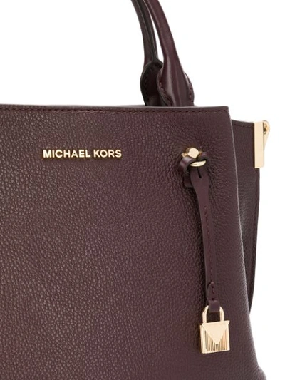 Shop Michael Michael Kors Lock Charm Crossbody Bag In Brown