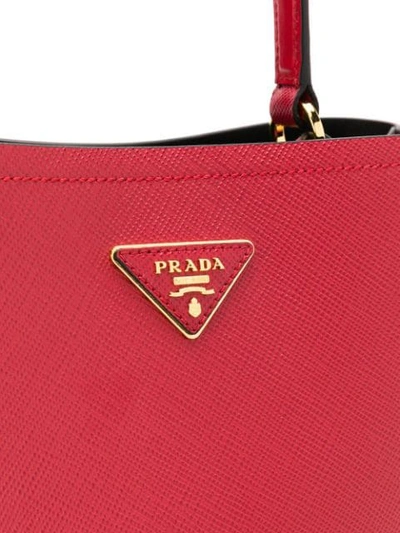 Shop Prada Medium Tote Bag - Red