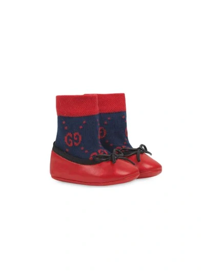 Shop Gucci Gg Sock Ballet Flat Shoes In Red