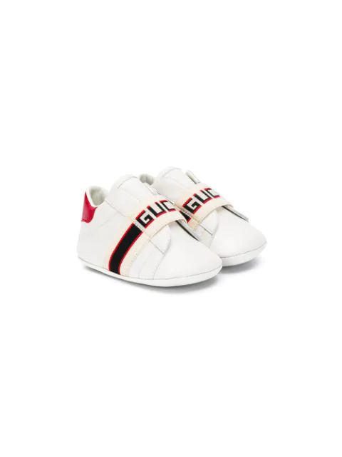 Gucci Baby Ace Sneaker With Stripe In White | ModeSens