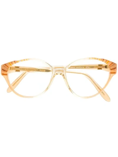 Pre-owned Saint Laurent 1990s Round Glasses In Orange