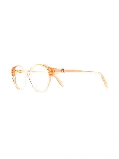 Pre-owned Saint Laurent 1990s Round Glasses In Orange