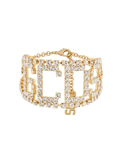Shop Gcds Logo Crystal In White ,gold