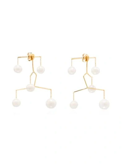 Shop Anissa Kermiche 14kt Gold Tiered Pearl Drop Earrings