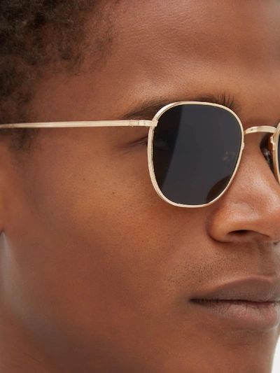 X The Row Board Meeting 2 Square Metal Sunglasses In Gold