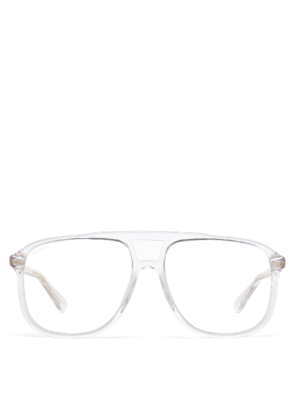 gucci clear aviator sunglasses