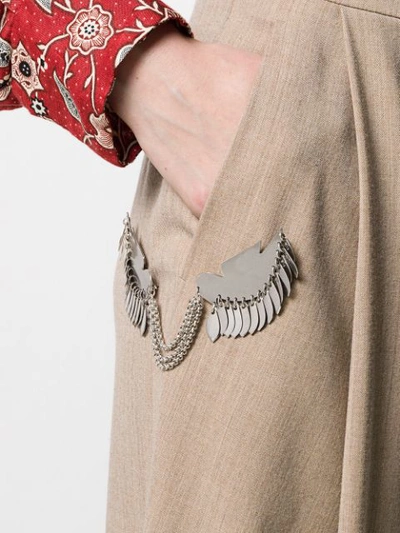 Shop Isabel Marant Bird Detail Brooch In Silver
