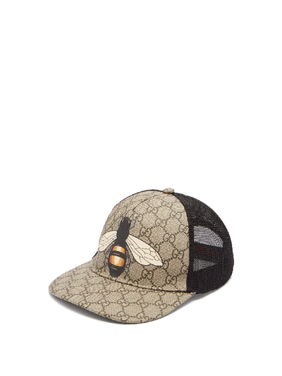 Gucci Bee Coated Gg Canvas & Mesh Baseball Hat, Beige/black In Dark  Brown-black | ModeSens
