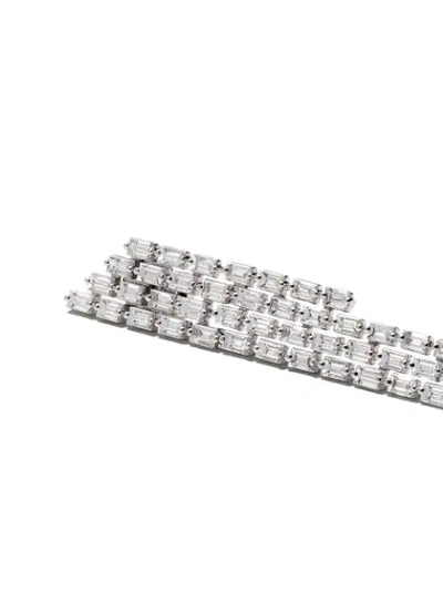 Shop As29 18kt White Gold Diamond Baguette 4-line Cascade Earrings