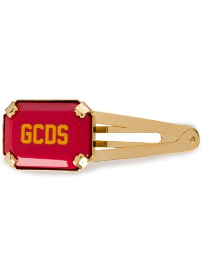 Shop Gcds Logo Detail Hair Clip In Red