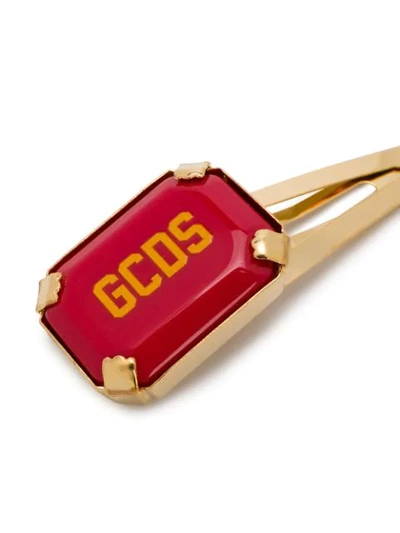 Shop Gcds Logo Detail Hair Clip In Red