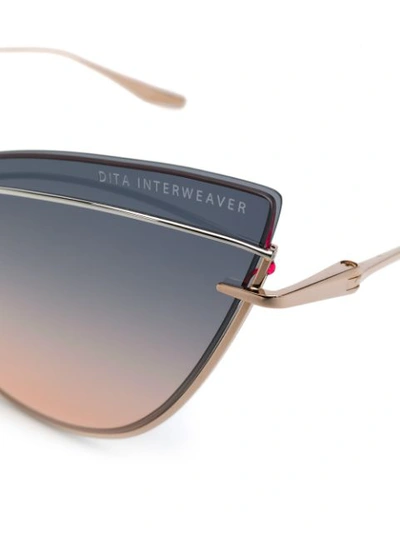 Shop Dita Eyewear Interweaver Sunglasses In Gold