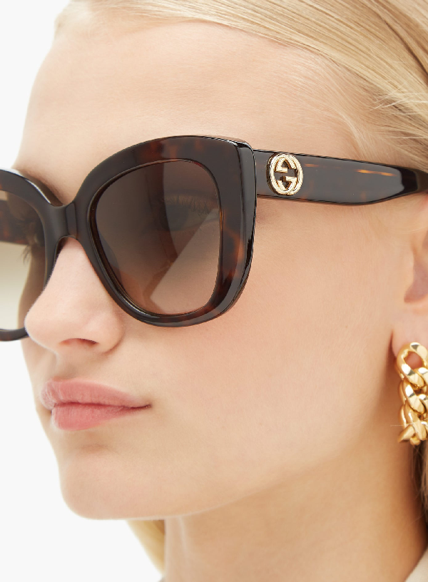 gucci havana sunglasses cat eye