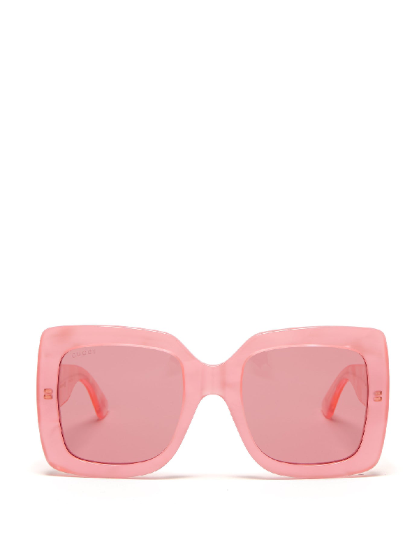 pink oversized gucci sunglasses