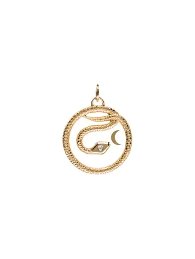 Shop Foundrae 18kt Yellow Gold White Snake Medium Medallion