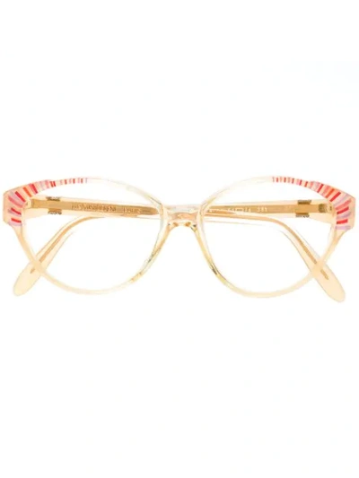 Pre-owned Saint Laurent 1980s Cat-eye Reading Glasses In Neutrals