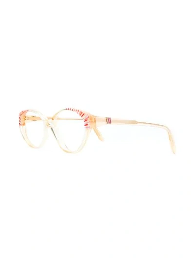 Pre-owned Saint Laurent 1980s Cat-eye Reading Glasses In Neutrals