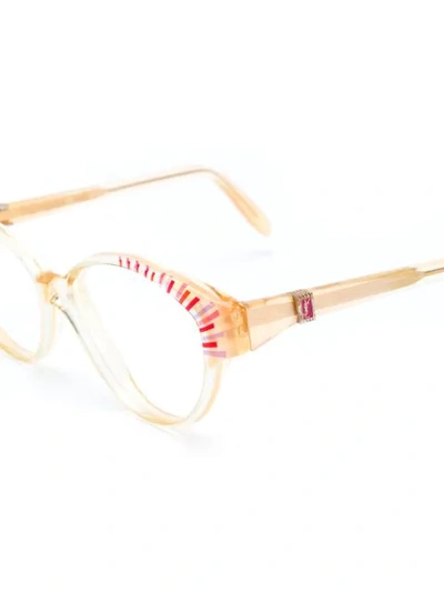 Pre-owned Saint Laurent 1980s Cat-eye Reading Glasses In Neutrals