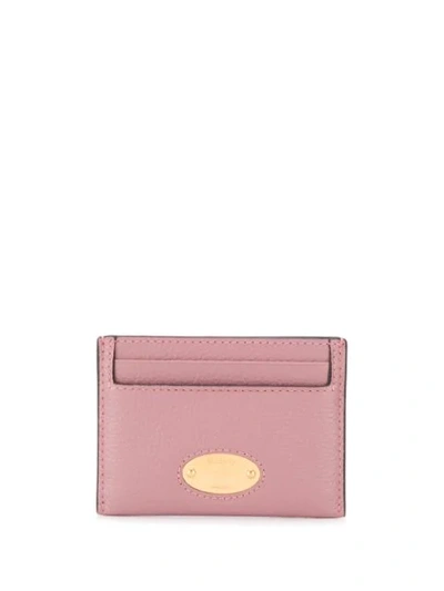 Shop Mulberry Logo Plaque Card Holder In Pink