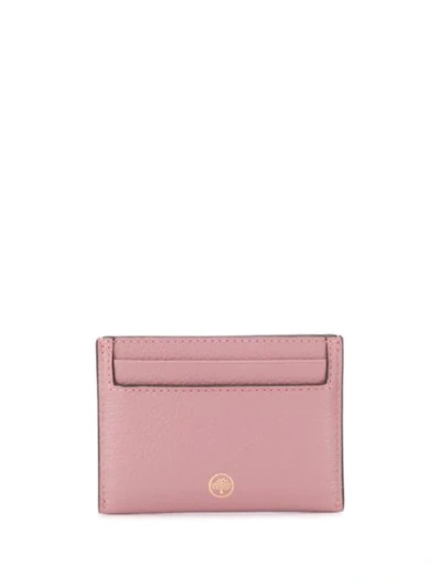 Shop Mulberry Logo Plaque Card Holder In Pink