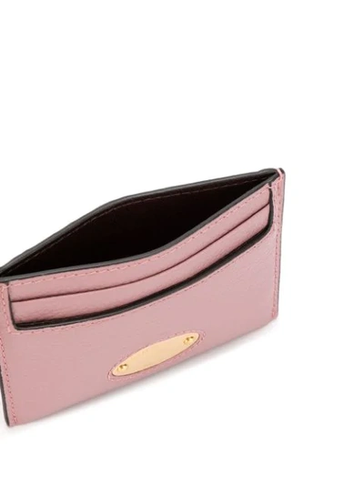 Shop Mulberry Logo Plaque Card Holder In Pink