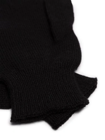 Shop Moncler Logo Gloves - Schwarz In Black