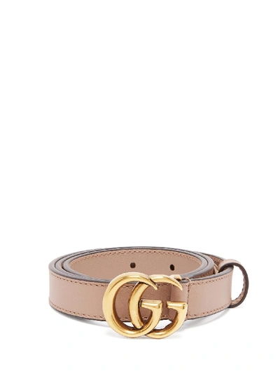 Gucci Gg Monogram-buckle Leather Belt In Pink | ModeSens