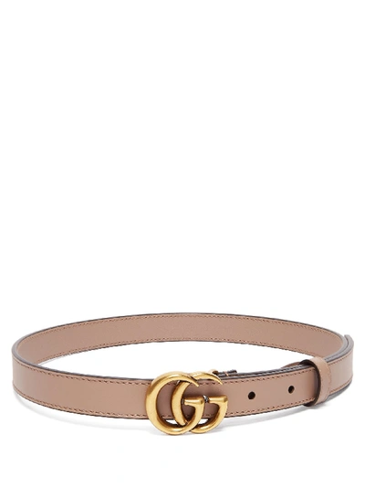 Gucci Gg Monogram-buckle Leather Belt In Pink | ModeSens