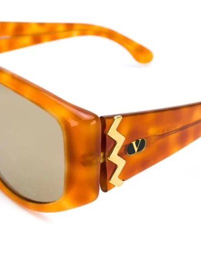 Pre-owned Valentino 1980's Square Sunglasses In Brown