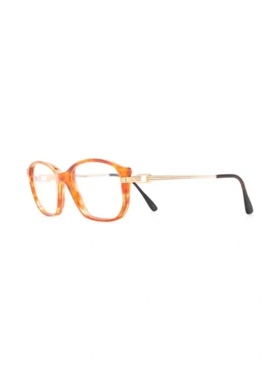 Pre-owned Saint Laurent 1990s Square Glasses In Orange