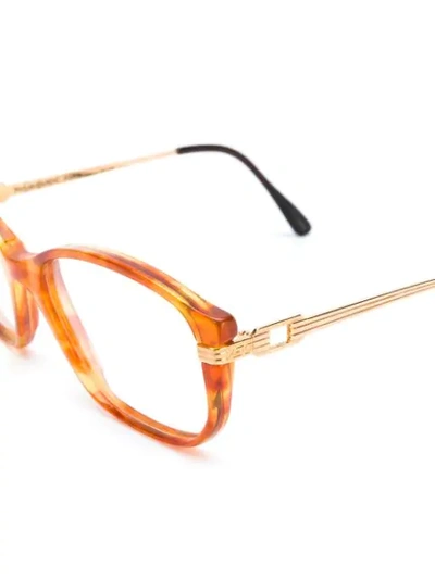 Pre-owned Saint Laurent 1990s Square Glasses In Orange