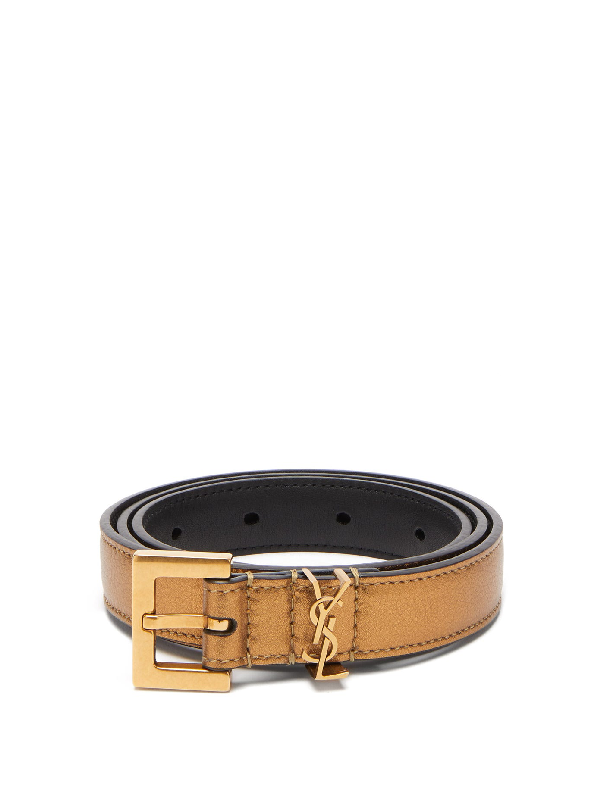 gold ysl belt