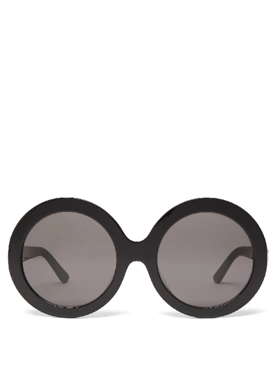 Celine Women's Oversized Round Sunglasses, 61mm In Shiny Black/ Smoke |  ModeSens