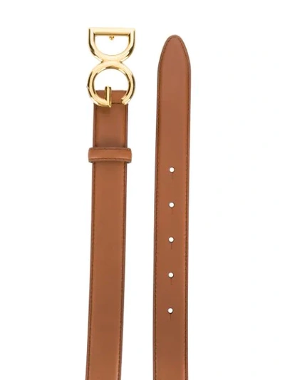 Shop Dolce & Gabbana Logo Buckle Belt In Brown